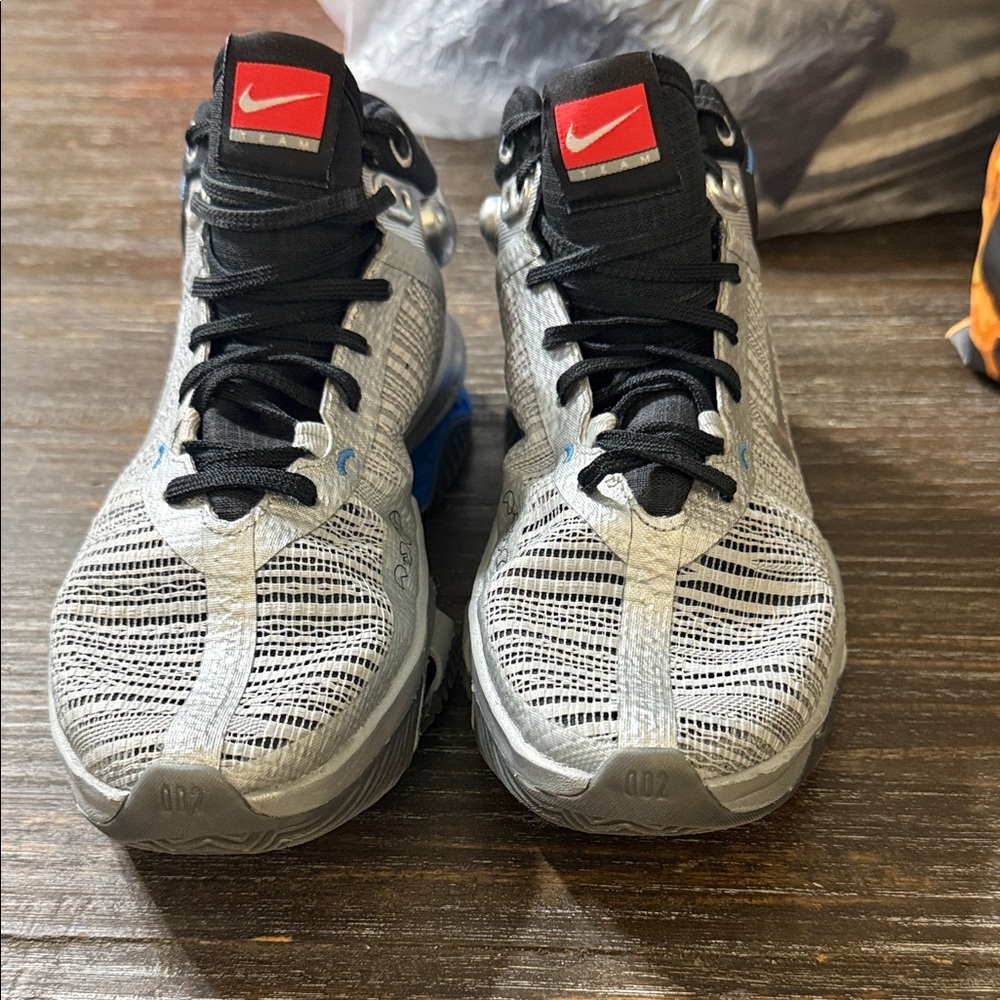 Nike Metallic Silver and Black Sneakers